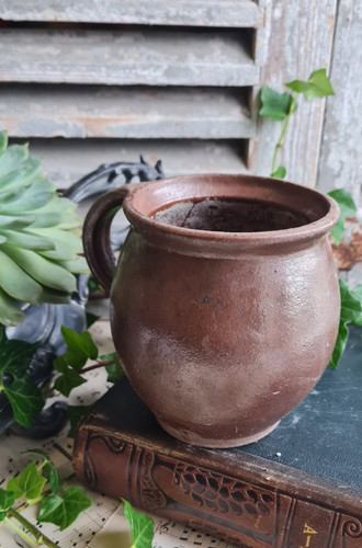 Ancien pot gres faisselle - en,