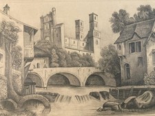 Très belle Dessin Crayon 19e