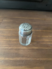 Ancienne salière-poivrier en cristal et argent - art déco