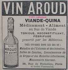 PUBLICITE VIN AROUD AU QUINA