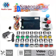 Pandora Box Saga EX 3D Copy SANWA Joystick, 6666 in 1, Chrome Silver LED Push Bu