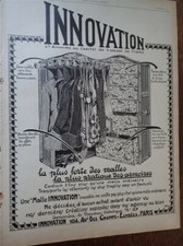 INNOVATION malle armoire 32 publicité papier ILLUSTRATION 1921