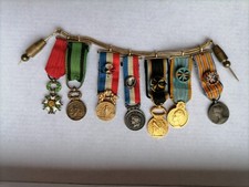 Rare 7 MEDAILLES MILITAIRES EN REDUCTION   miniatures or ,argent  pompier
