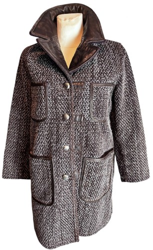 Manteau marron moucheté - , en