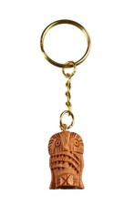 Bijou de sac Chouette ou porte-clé bois et métal # 9852