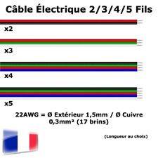 Câble Électrique Modélisme AWG22 Fil Souple Extension 2/3/4/5 Conducteurs Neuf