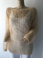 PULL MOHAIR BEIGE EN MAILLE AMPLE