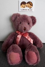 DOUDOU PELUCHE RUSS BERRY BEAR HUGS OURS FOURRURE MAUVE VIOLET 40 cm - D1694