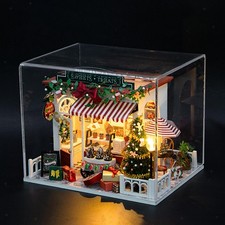Ensemble de chalet miniature de Noël à faire soi-même, modèle en bois,