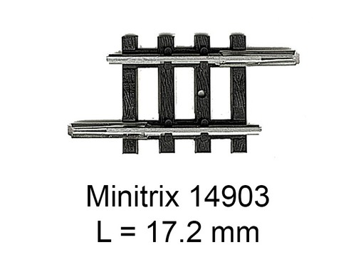 Trix rail droit minitrix 2 - minitrix, 17.2