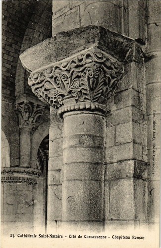 Cpa carcassonne chapiteau - cpa,