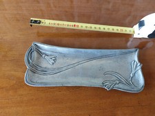 VIDE POCHE EN ETAIN ART DECO - PLATEAU DECORATF  PORTE STYLO ANNEE 1920