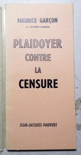 Censure plaidoyer contre - censure/plaidoyer,