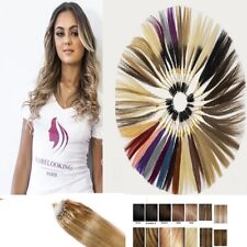 50/100/150/200 EXTENSIONS FROID EASY LOOP CHEVEUX NATURELS LOOPS REMY 49-60 CM