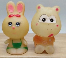 Figurines Lapin Hippopotame Années 80 Type Luciole Phosphorescent