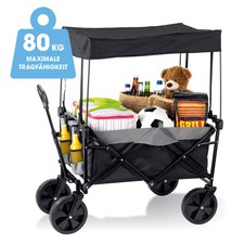 EASYMAXX Charrette À Bras Pliable Avec Toit Pour Plage Pique-Nique Transport