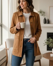 Veste suédine camel deux