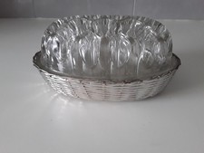 PIQUE FLEUR VERRE OVALE 24 TROUS AVEC SUPPORT MÉTAL ARGENTÉ