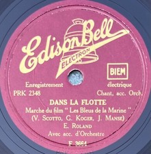 Orchestre E. Roland : Dans la flotte DISQUE 78 rpm EDISON BELL F3664 EX+