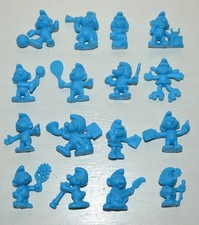 Série 16 Figurines Schtroumpf Smurf bleu Publicitaire OMO Vintage PEYO 80's 1983