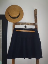 CACHE-CACHE JUPE 40 COURTE 44CM BAS MINI SEXY CHIC ORIGINAL BLEU MARINE PATINEUS