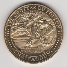 A 2011 TOKEN MEDAILLE SOUVENIR A-B -- 28 200 N°1 GROTTES FOULON CAVES DINOSAURE