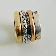 Bague roue anti stress argent