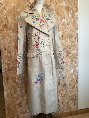 Trench cuir brodé serge - en,