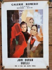 Ancienne affiche exposition Jori Duran Ugelli Galerie Romero 1983
