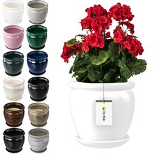 Pot de fleur avec soucoupe Rond Céramique h=24 | 30,5 cm
