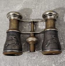 Paires De Jumelles Motif Cerf Chasse Métal Laiton Vintage Opéra Théâtre 