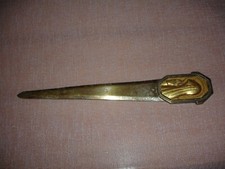 COUPE-PAPIER Vierge Lourdes ART DECO Argent ? BRONZE poinçon