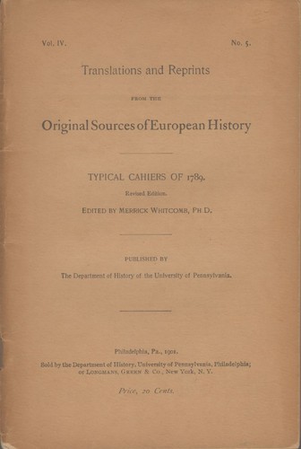 Typical cahiers 1789 - typical,
