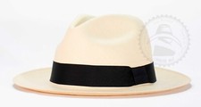 Véritable chapeau panama crème Montecristi Large, 24 fibres/pouce, homme, luxe