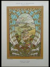 PROJET DE VITRAIL, LEHNER ET MADER -1901- LITHOGRAPHIE, ART NOUVEAU