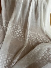 Vintage French White Curtain - Cotton voile Curtain - 64" x 90"