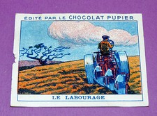 TRAVAUX A LA CAMPAGNE LABOURAGE CHROMO CHOCOLAT PUPIER JOLIES IMAGES 1930