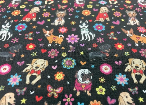 Tissu coton imprimé chien - tissu,