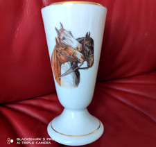 VINTAGE MAZAGRAN PORCELAINE d'ART P.P. LIMOGES POMPADOUR LISERE DORE CHEVAUX