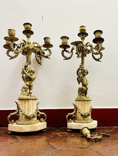 Paire chandelier bronze - de,