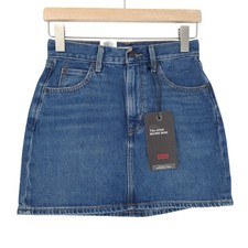 Jupe Court Bleu En Denim Pour