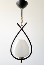SUSPENSION ARLUS VINTAGE 1950 METAL & VERRE 50's 50s RETRO FIFTIES ANNEES 50