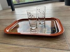 Plateau métal et 2 verres