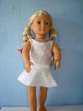 Justaucorps et jupe fait main idéal pour poupée American Girl 18" fashion m leo