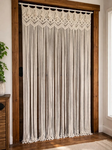Macrame curtain bohemian - curtain, |