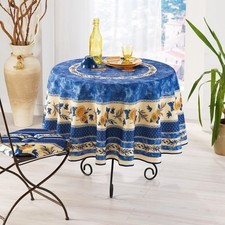 Nappe ronde Abeille bleu 1m80 anti tache infroissable - MCTISSUS - 3700913805743