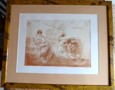 Antonio uria monzon - - scène de corrida-bel encadrement