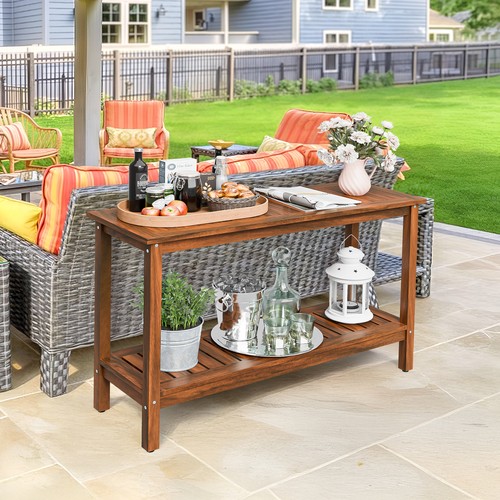 Eucalyptus wood 48in console - wood,