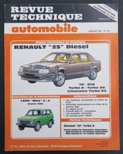 REVUE TECHNIQUE AUTOMOBILE RTA 475 RENAULT 25 diesel  TD GTD TURBO LADA NIVO