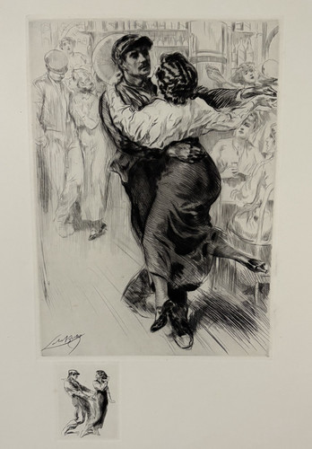 Danse couple danseurs gravure - danse,